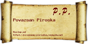 Povazsan Piroska névjegykártya